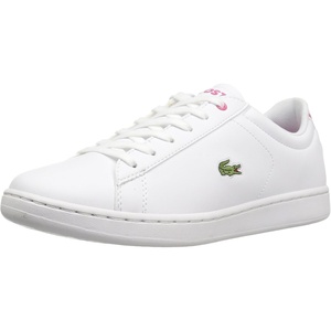 Lacoste Infant’s Carnaby Evo Sneaker(White/Pink Sole)