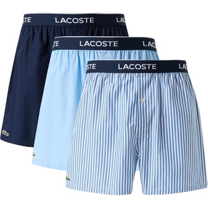 Lacoste Men’s 100% Cotton Boxers, 3-pack (Amazon Exclusives)(Vaporous/Overview/Navy Blue)