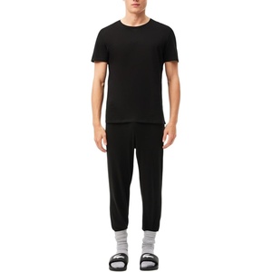 Lacoste Men’s 100% Cotton Regular Fit Crew Neck Undershirt, 3-pack (Amazon Exclusives)(Black)