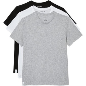 Lacoste Men’s 100% Cotton Regular Fit Crew Neck Undershirt, 3-pack (Amazon Exclusives)(White/Dove Grey/Black)