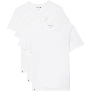 Lacoste Men’s 100% Cotton Slim Fit Crew Neck Undershirt, 3-pack(White)