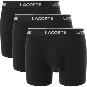 Lacoste Men’s 3 Pack Boxer Briefs(Black With Black Waistbands)