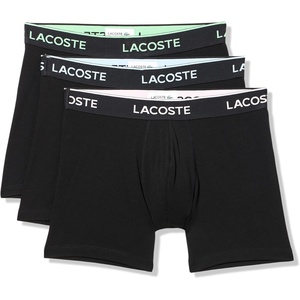 Lacoste Men’s 3 Pack Boxer Briefs(Black/Flamingo/Overview/Liamone)