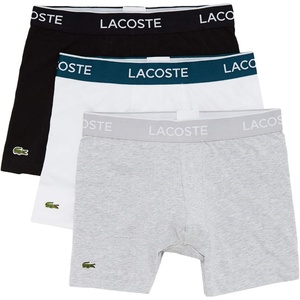 Lacoste Men’s 3 Pack Boxer Briefs(Black/White/Dove Grey (New))