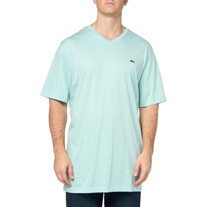 Lacoste Men’s Big & Tall Regular Fit Ribbed V-Neck T-Shirt(Pastille Mint)