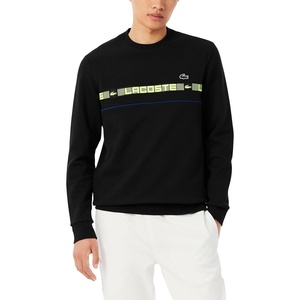 Lacoste Men’s Branded Stripe Tennis Sweatshirt(Black)