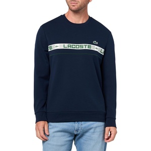 Lacoste Men’s Branded Stripe Tennis Sweatshirt(Navy Blue)