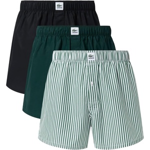 Lacoste Men’s COTTON POPLIN BOXERS 3 PACK(Green/White/Sinople/Black)