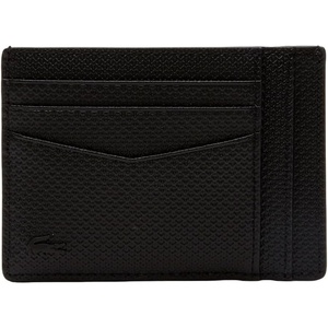 Lacoste Men’s Chantaco Leather Card Holder, Black, One Size