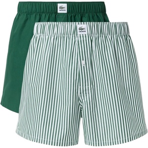 Lacoste Men’s Cotton Poplin Boxers, 2-pack(Green/White/Sinople)