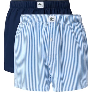 Lacoste Men’s Cotton Poplin Boxers, 2-pack(Vaporous/White/Navy Blue)