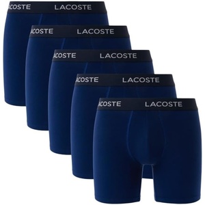 Lacoste Men’s Cotton Stretch Essentials Boxer Briefs, 5-pack(Deep Ocean)