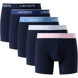 Lacoste Men’s Cotton Stretch Essentials Boxer Briefs, 5-pack(Navy Blue/Albizia/Phoenix)