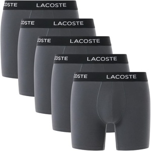 Lacoste Men’s Cotton Stretch Essentials Boxer Briefs, 5-pack(Shadow Grey)