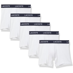 Lacoste Men’s Cotton Stretch Essentials Boxer Briefs, 5-pack(White)