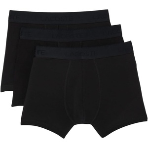 Lacoste Men’s Cotton Stretch Essentials Trunks, 3-pack(Black/Black/Black)