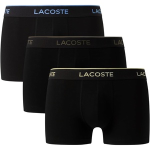 Lacoste Men’s Cotton Stretch Essentials Trunks, 3-pack(Black/Vaporous/Olive/Sesame)