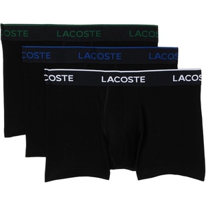 Lacoste Men’s Cotton Stretch Essentials Trunks, 3-pack(Black/White/Captain/Green)