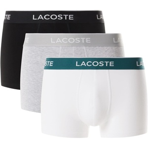 Lacoste Men’s Cotton Stretch Essentials Trunks, 3-pack(Black/White/Grey)