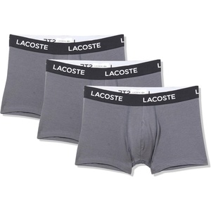 Lacoste Men’s Cotton Stretch Essentials Trunks, 3-pack(Grey)