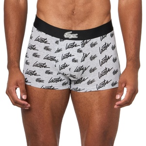 Lacoste Men’s Cotton Stretch Essentials Trunks, 3-pack(Grey/Black)