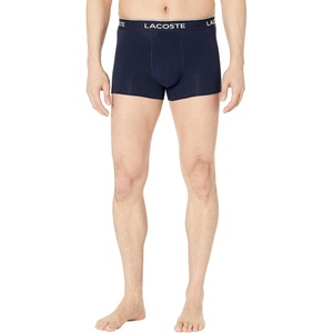 Lacoste Men’s Cotton Stretch Essentials Trunks, 3-pack(Lavender/Navy Blue/Dove Grey)