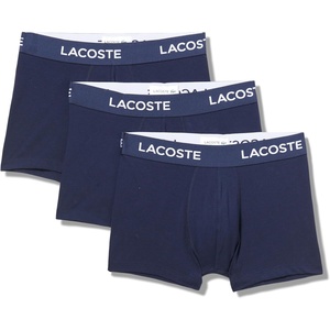 Lacoste Men’s Cotton Stretch Essentials Trunks, 3-pack(Navy Blue)