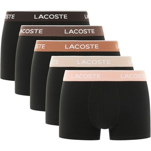 Lacoste Men’s Cotton Stretch Essentials Trunks, 5-pack(Black/Miami/Lionne/Pecan)