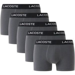 Lacoste Men’s Cotton Stretch Essentials Trunks, 5-pack(Shadow Grey)