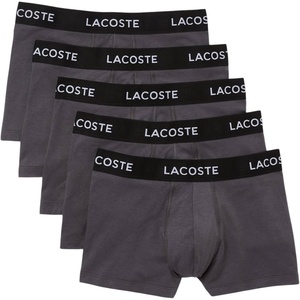 Lacoste Men’s Cotton Stretch Essentials Trunks, 5-pack(Shadow Grey (New))