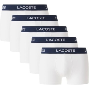 Lacoste Men’s Cotton Stretch Essentials Trunks, 5-pack(White)