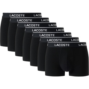 Lacoste Men’s Cotton Stretch Essentials Trunks, 7-pack(Black With Black Waistbands (New))
