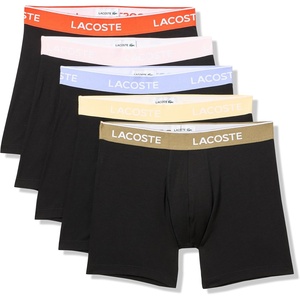 Lacoste Men’s Cotton Stretch Jersey Trunks 3 Pack(Black/Desinvotte/Flamingo/Delphinium/Olive/Sesame)