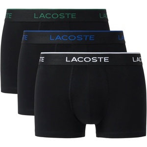 Lacoste Men’s Cotton Stretch Jersey Trunks 3 Pack(Black/White/Captain Green)