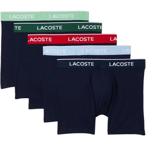 Lacoste Men’s Cotton Stretch Jersey Trunks 3 Pack(Navy Blue/Overview/Liamone/Green/Red)