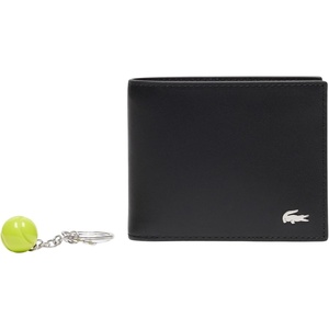 Lacoste Men’s FG Billfold and Keychain Gift Set, Noir Kr Ball Jaune Fluo