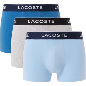 Lacoste Men’s Long Stretch Cotton Jersey Boxer Brief 3-pack(Aqua/Tranquil Blue/Dove Grey)