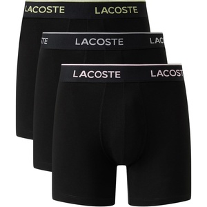Lacoste Men’s Long Stretch Cotton Jersey Boxer Brief 3-pack(Black/Albizia/Elephant Grey)