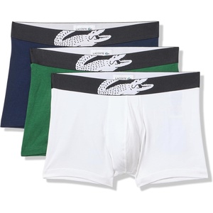 Lacoste Men’s Long Stretch Cotton Jersey Boxer Brief 3-pack(Green/White/Navy Blue)