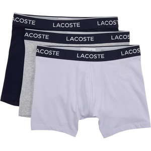 Lacoste Men’s Long Stretch Cotton Jersey Boxer Brief 3-pack(Lavender/Navy Blue/Dove Grey)