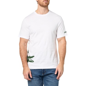Lacoste Men’s Printed Cotton Loungewear T-Shirt(White/Thyme)