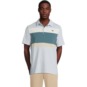 Lacoste Men’s Regular Fit Colorblock Golf Polo Shirt(Light Blue/Flour)