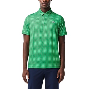 Lacoste Men’s Regular Fit UV Protect All-Over Print Golf Polo Shirt, Calathea/Flour, X-Large