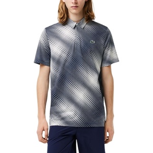 Lacoste Men’s Regular Fit UV Protect All-Over Print Golf Polo Shirt, Flour/Navy Blue, XX-Large