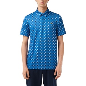 Lacoste Men’s Regular Fit UV Protect All-Over Print Golf Polo Shirt, Ladigue/Phoenix Blue, X-Large