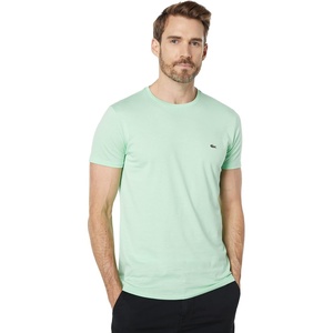 Lacoste Men’s Short Sleeve Pima Jersey Crew Neck Tee(Ash)