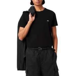 Lacoste Men’s Short Sleeve Pima Jersey Crew Neck Tee(Black)