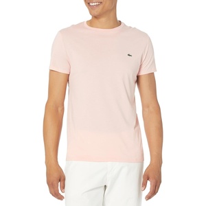 Lacoste Men’s Short Sleeve Pima Jersey Crew Neck Tee(Cherry Tree)