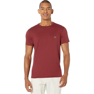 Lacoste Men’s Short Sleeve Pima Jersey Crew Neck Tee(Cranberry)