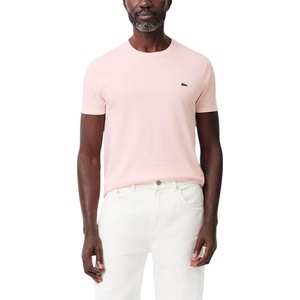 Lacoste Men’s Short Sleeve Pima Jersey Crew Neck Tee(Flamingo)